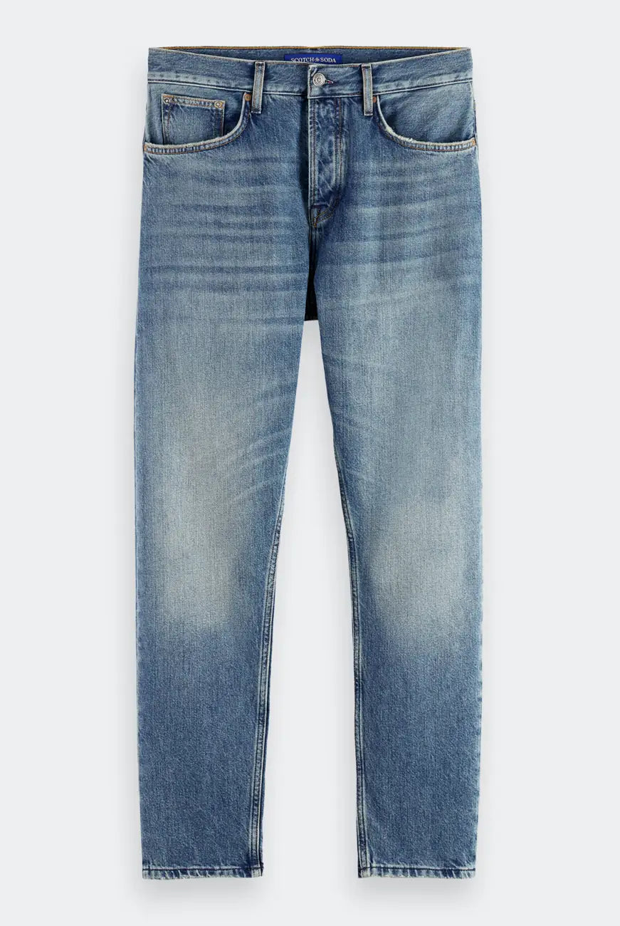 Loose Tapered Jeans flat lay front view by Scotch & Soda