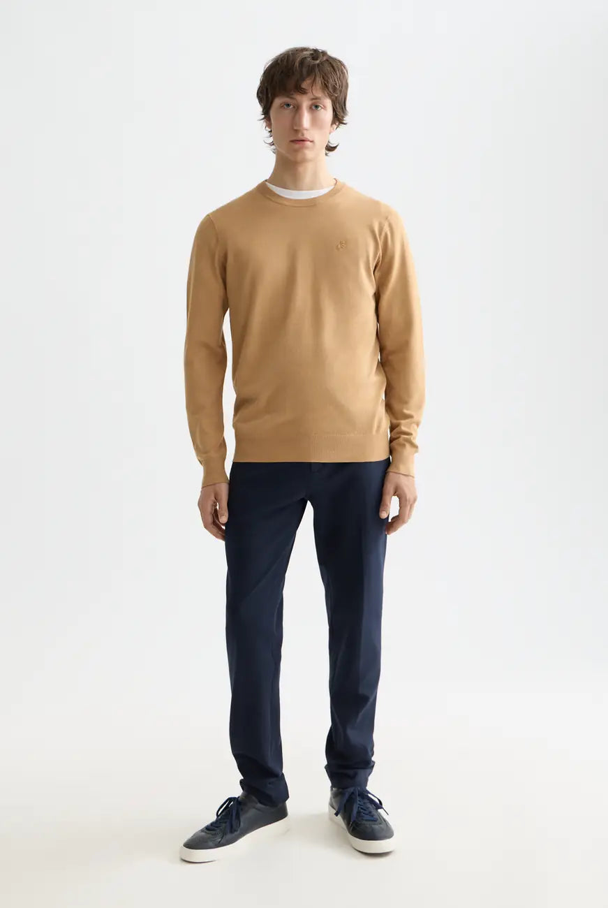 Viscose Pullover Crewneck full model shot showing overall fit by Scotch & Soda