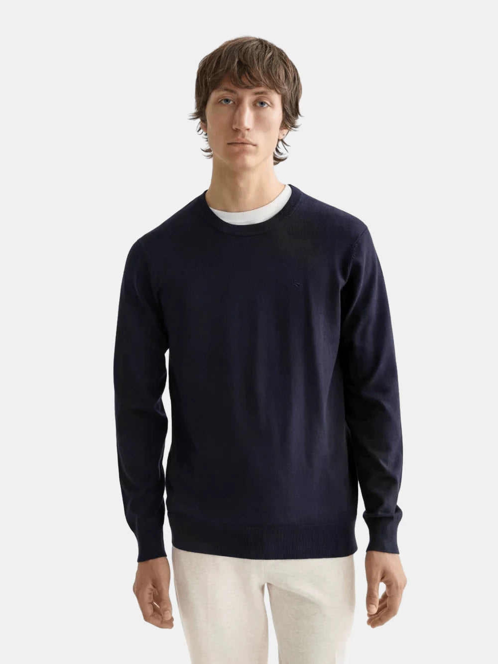 core-viscose-pullover-crewneck-night front view by Scotch & Soda