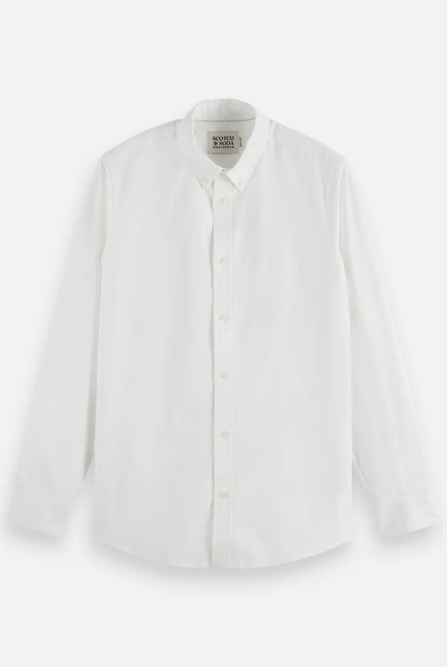 Oxford Solid Shirt flat lay front view by Scotch & Soda