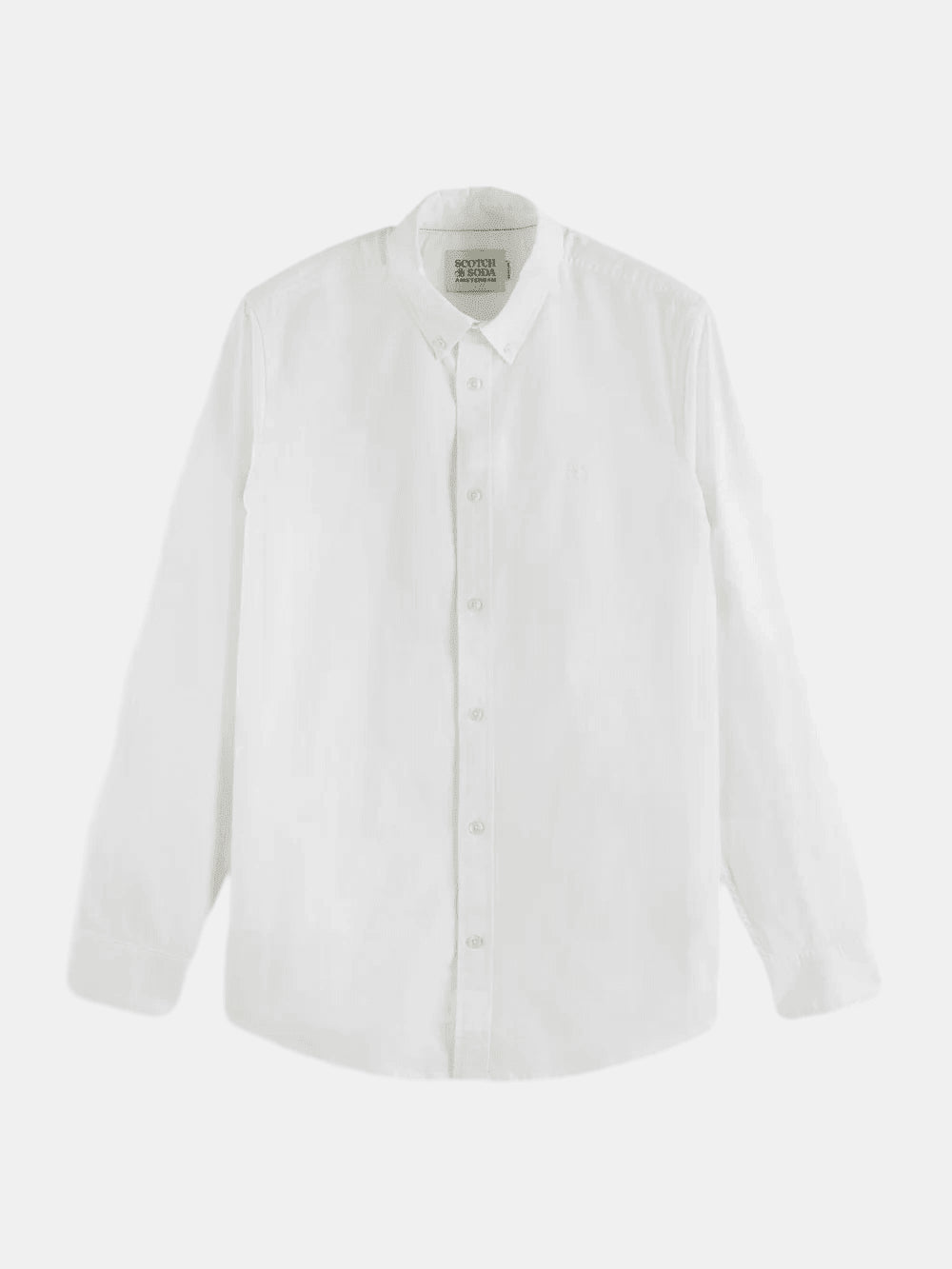 core-oxford-solid-white-traditional front view by Scotch & Soda