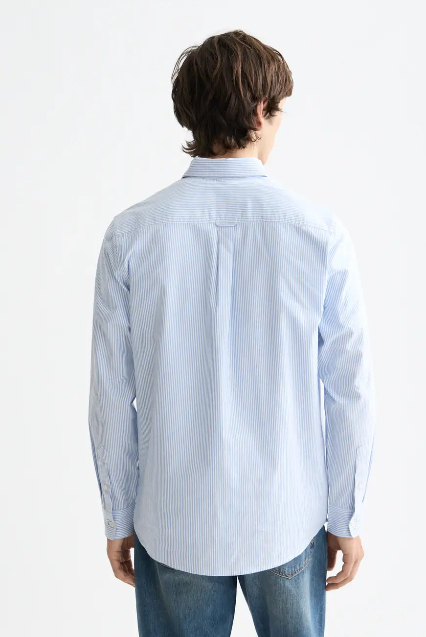 Core - Oxford Stripe back view showing fit and finish by Scotch & Soda