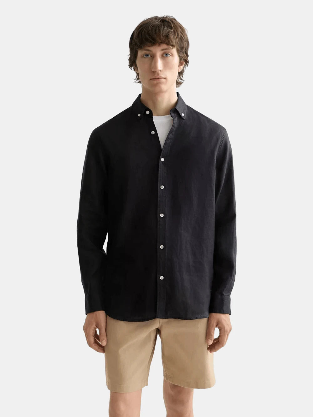 linen-shirt-ls-button-down front view by Scotch & Soda