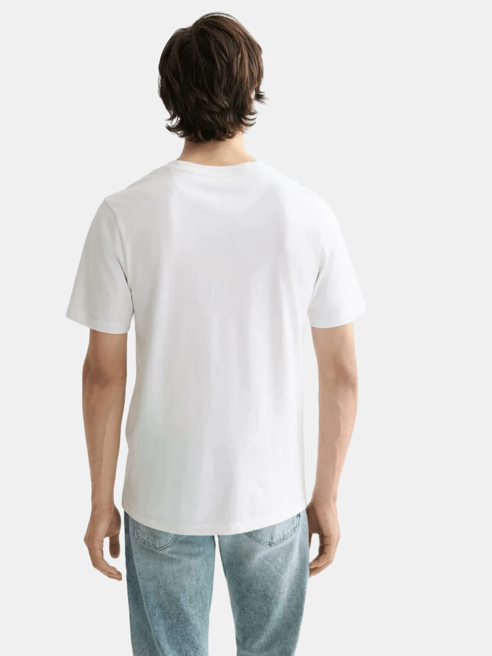 core-logo-t-shirt-white-traditional back view by Scotch & Soda
