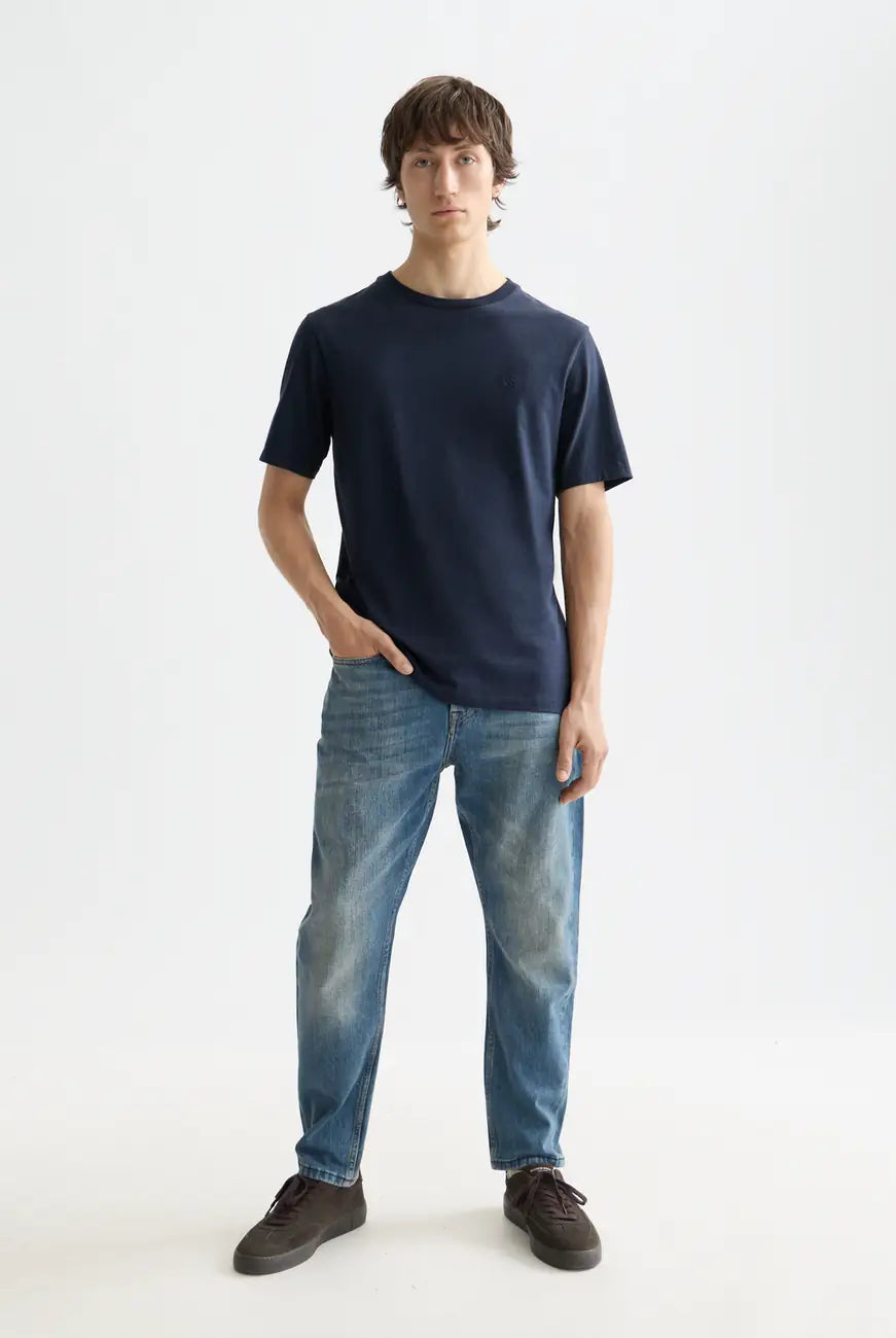 Logo T Shirt full model shot showing overall fit by Scotch & Soda