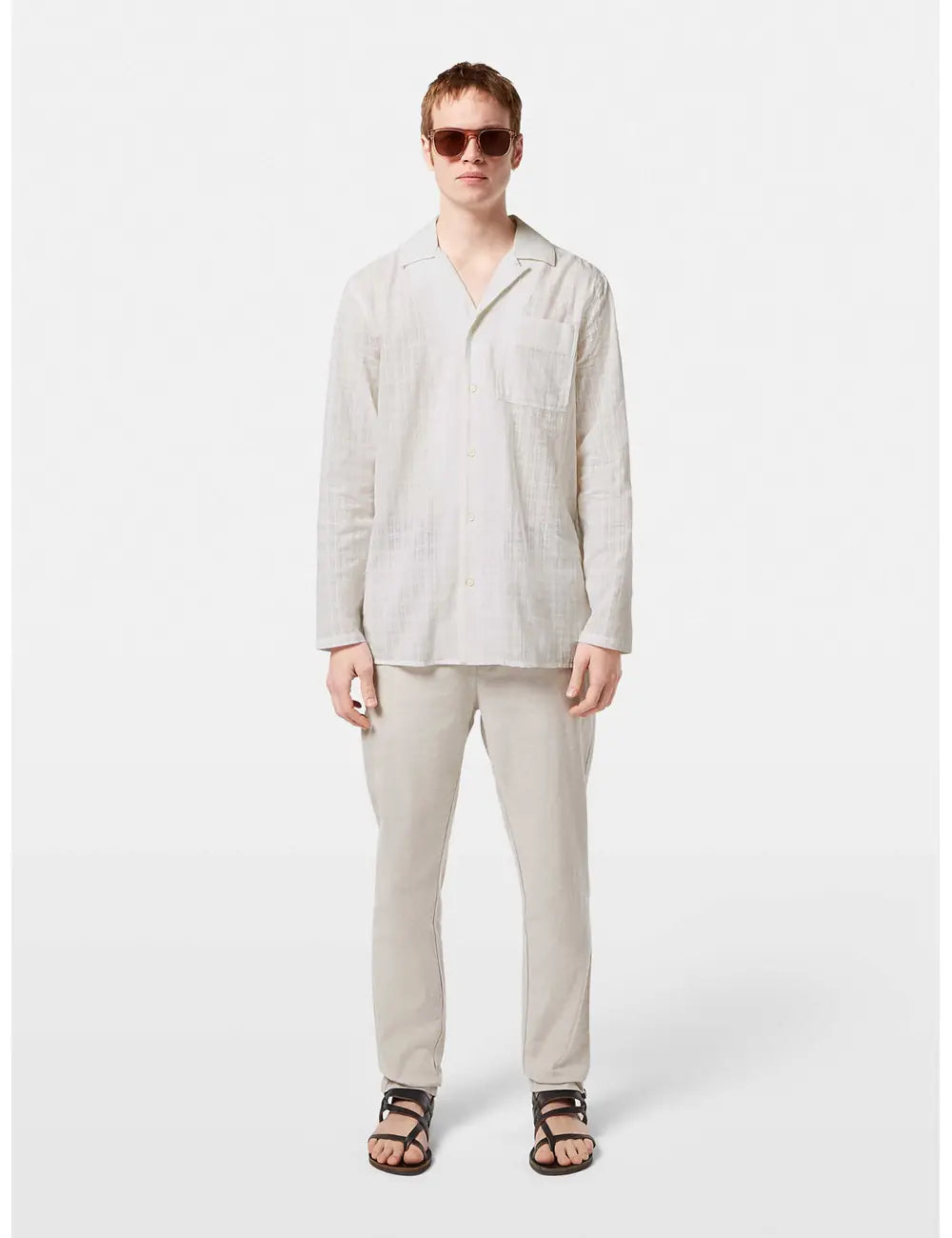 Cotton Voile Shirt full model shot showing overall fit by Scotch & Soda