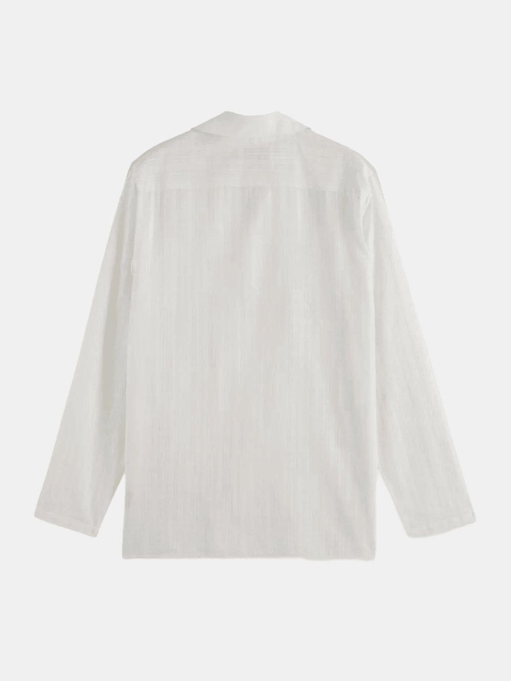 Cotton voile regular fit shirt (White Traditional) back view showing fit and finish by Scotch & Soda
