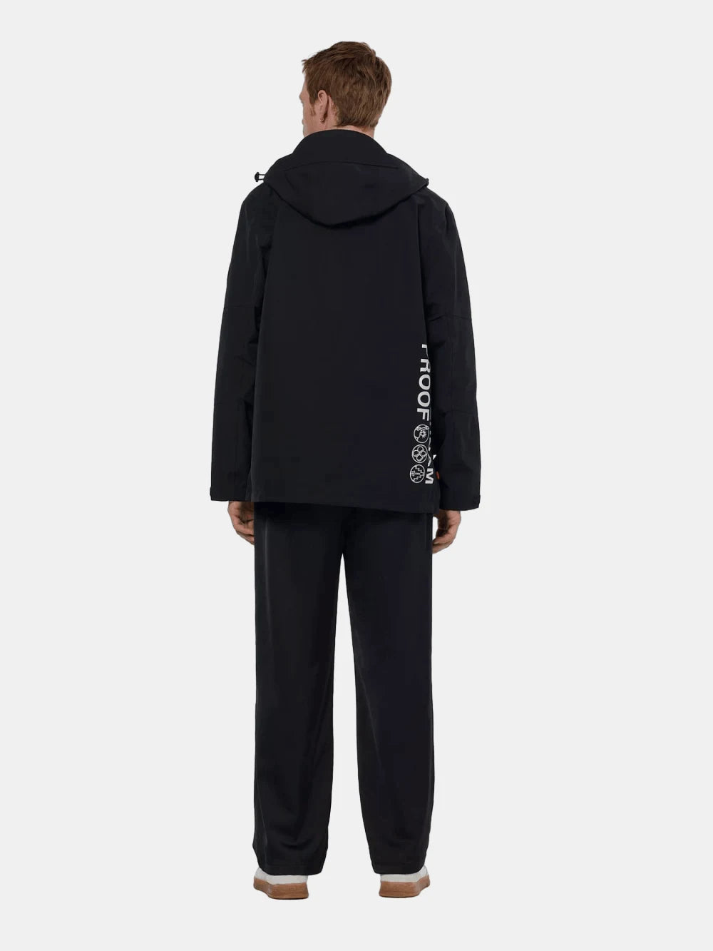 Ams Proof Camp Tech Jacket (Black) back view showing fit and finish by Scotch & Soda
