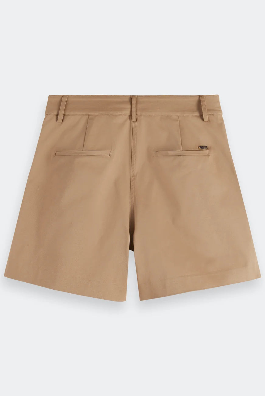 Core Abott Chino Short flat lay showing product details by Scotch & Soda