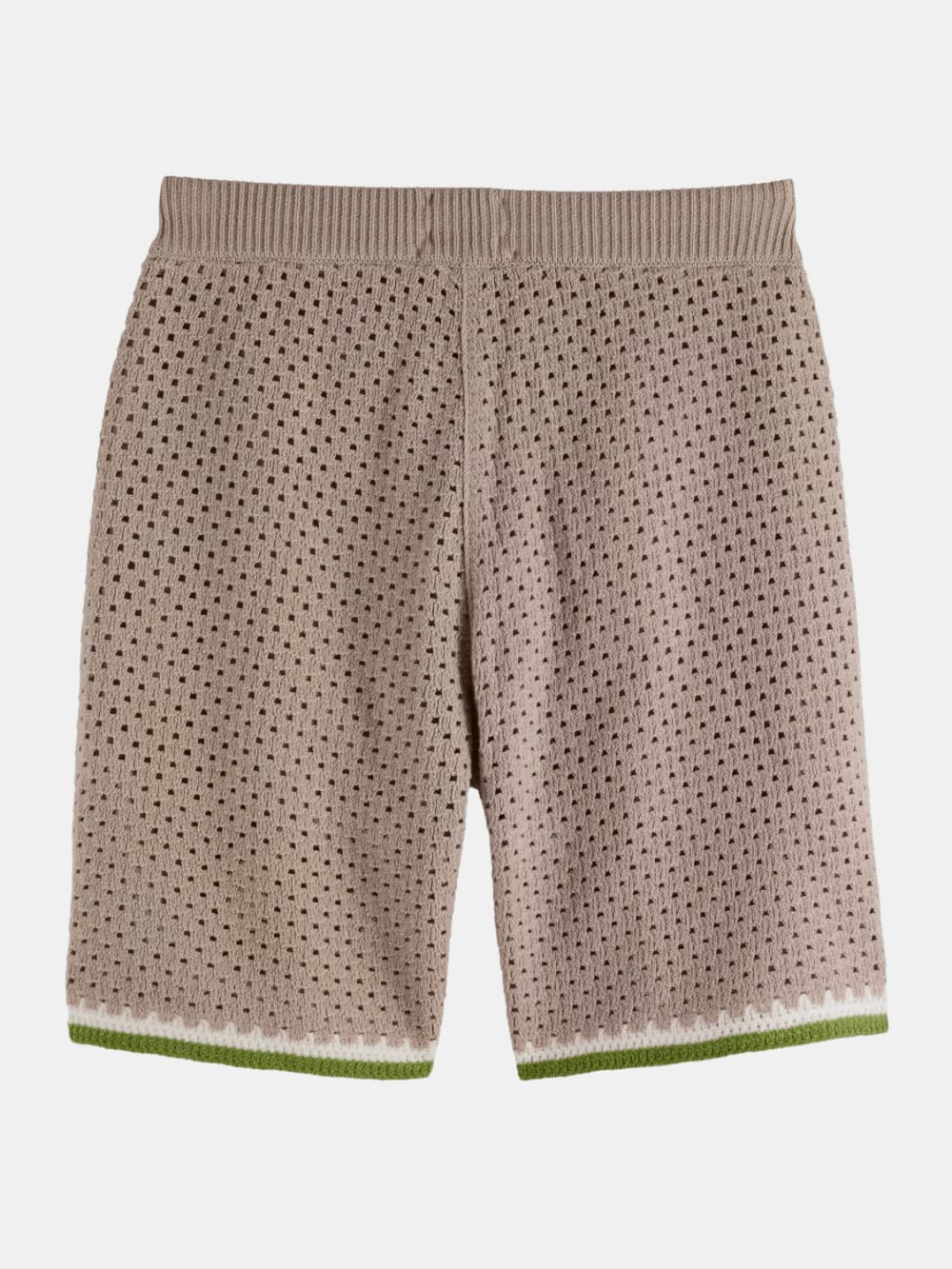 Crochet Knitted Short (Medium Beige) back view showing fit and finish by Scotch & Soda