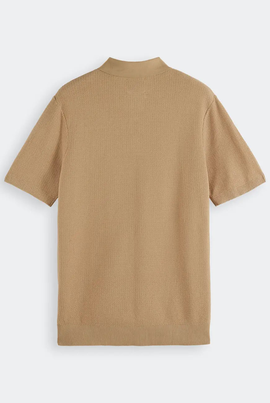Knitted Polo Shirt flat lay back view by Scotch & Soda