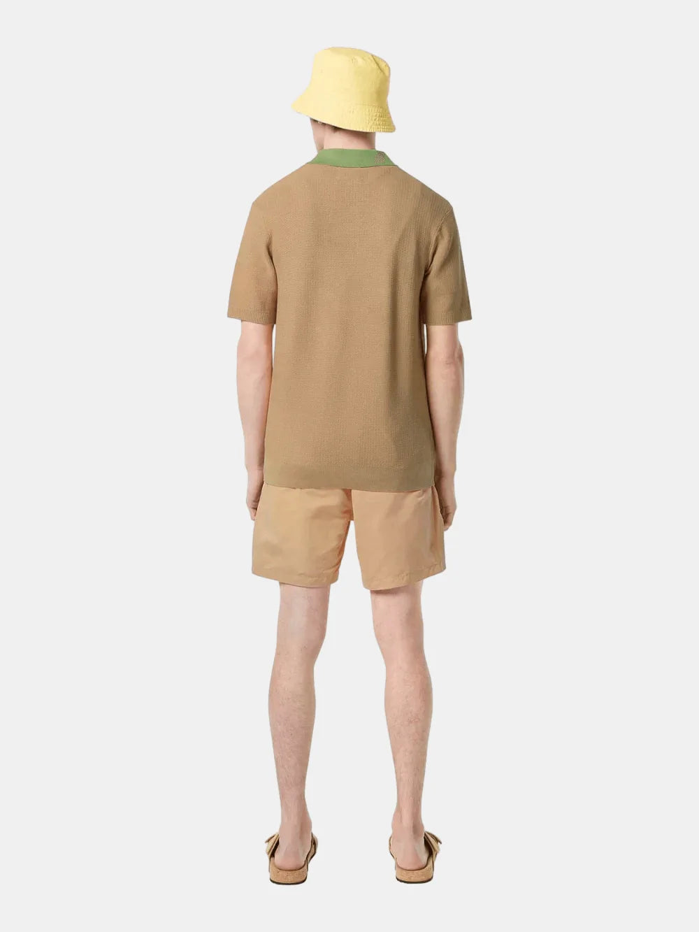 structured-knitted-polo-medium-beige back view by Scotch & Soda