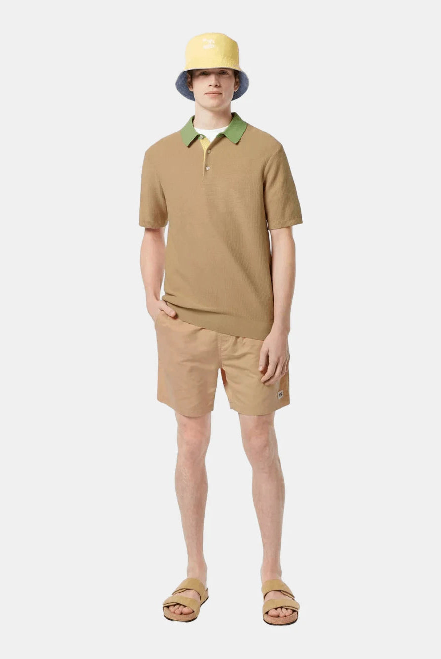 Structured knitted polo (Medium Beige) - Scotch & Soda