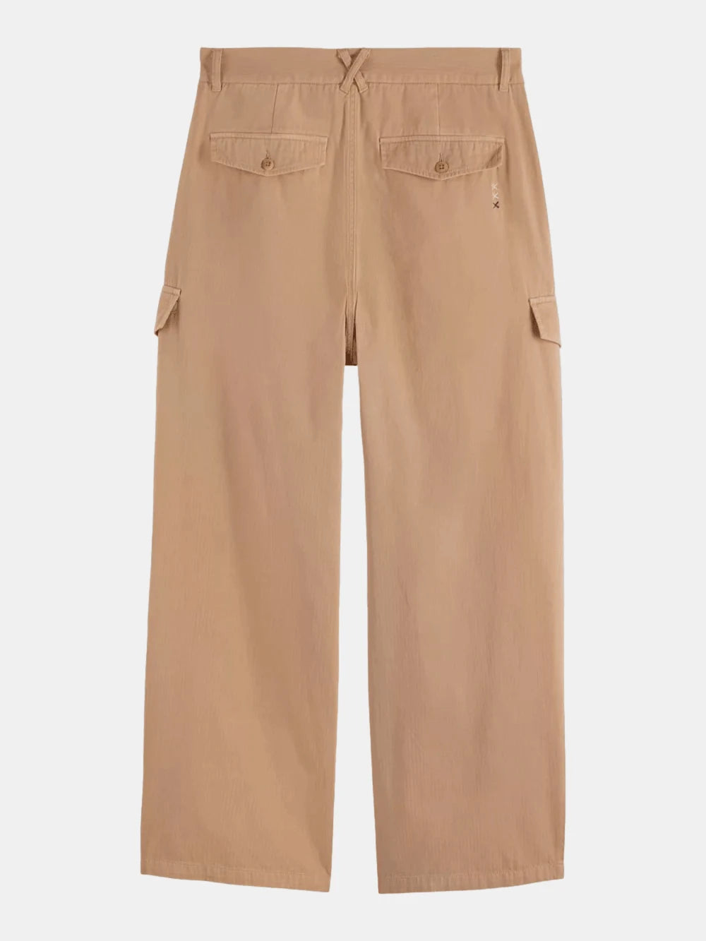 Daze - Garment-Dyed Herringbone Cargo Pant (Medium Brown) back view showing fit and finish by Scotch & Soda