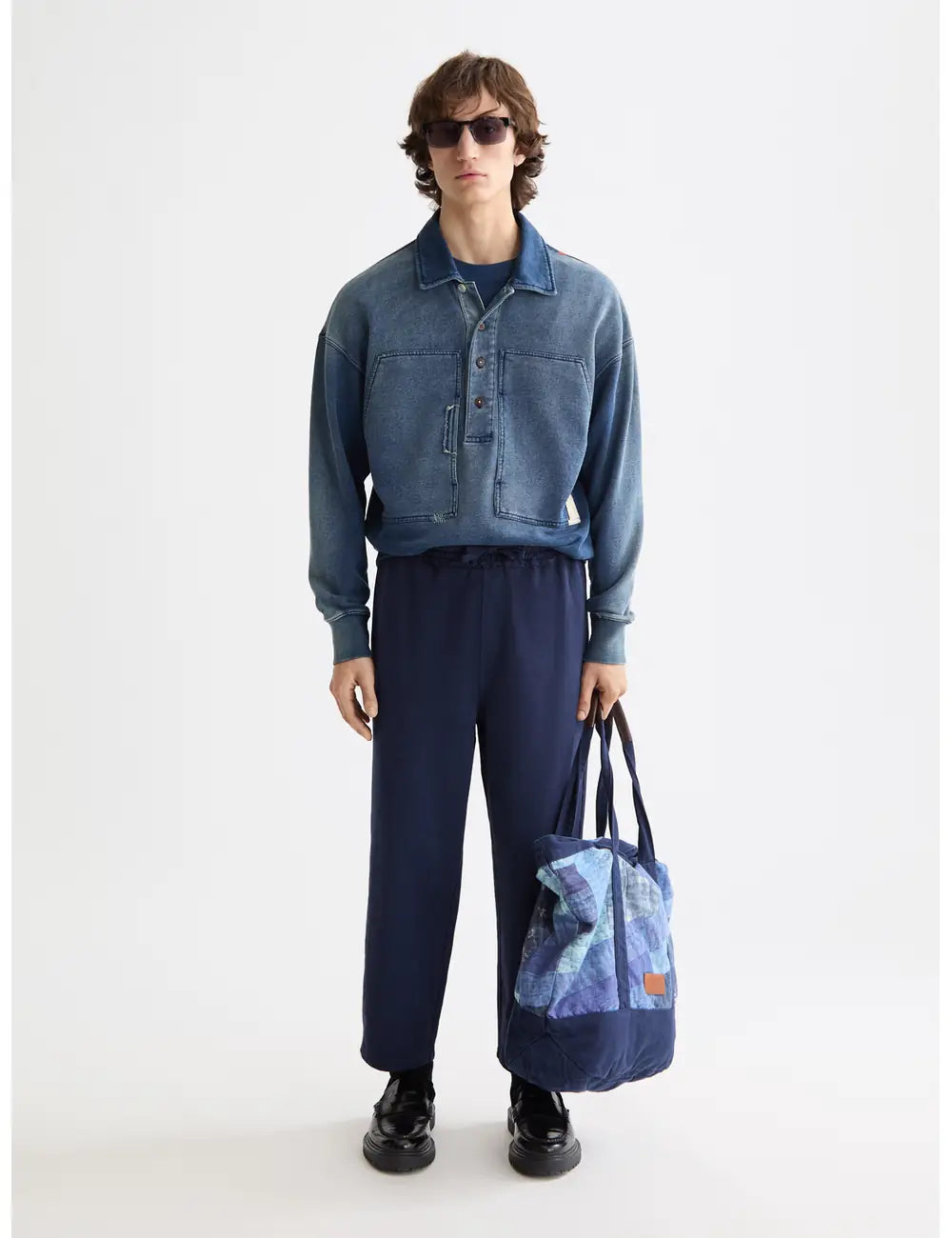 Worked Out Popover Sweat full model shot showing overall fit by Scotch & Soda