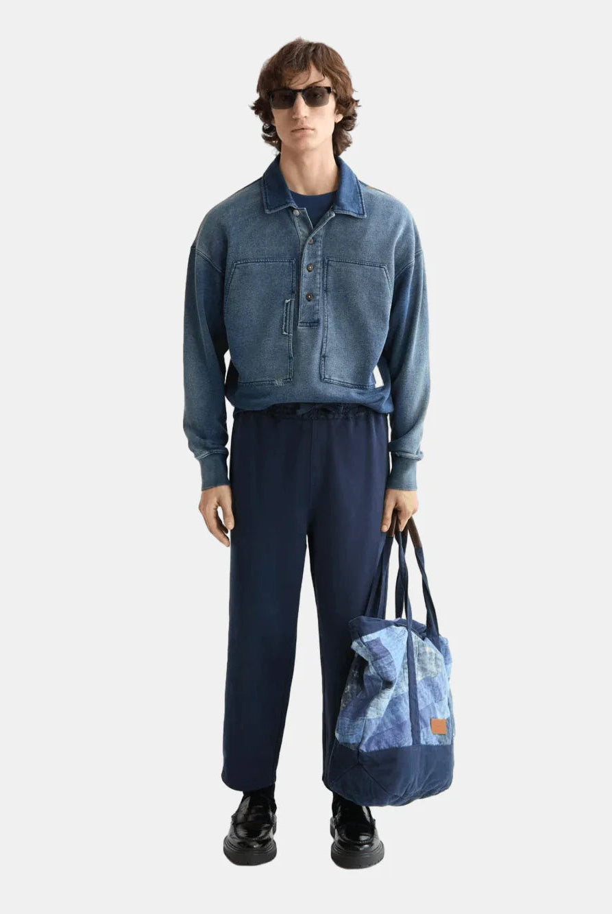 Worked out popover sweat in washed indigo - Scotch & Soda
