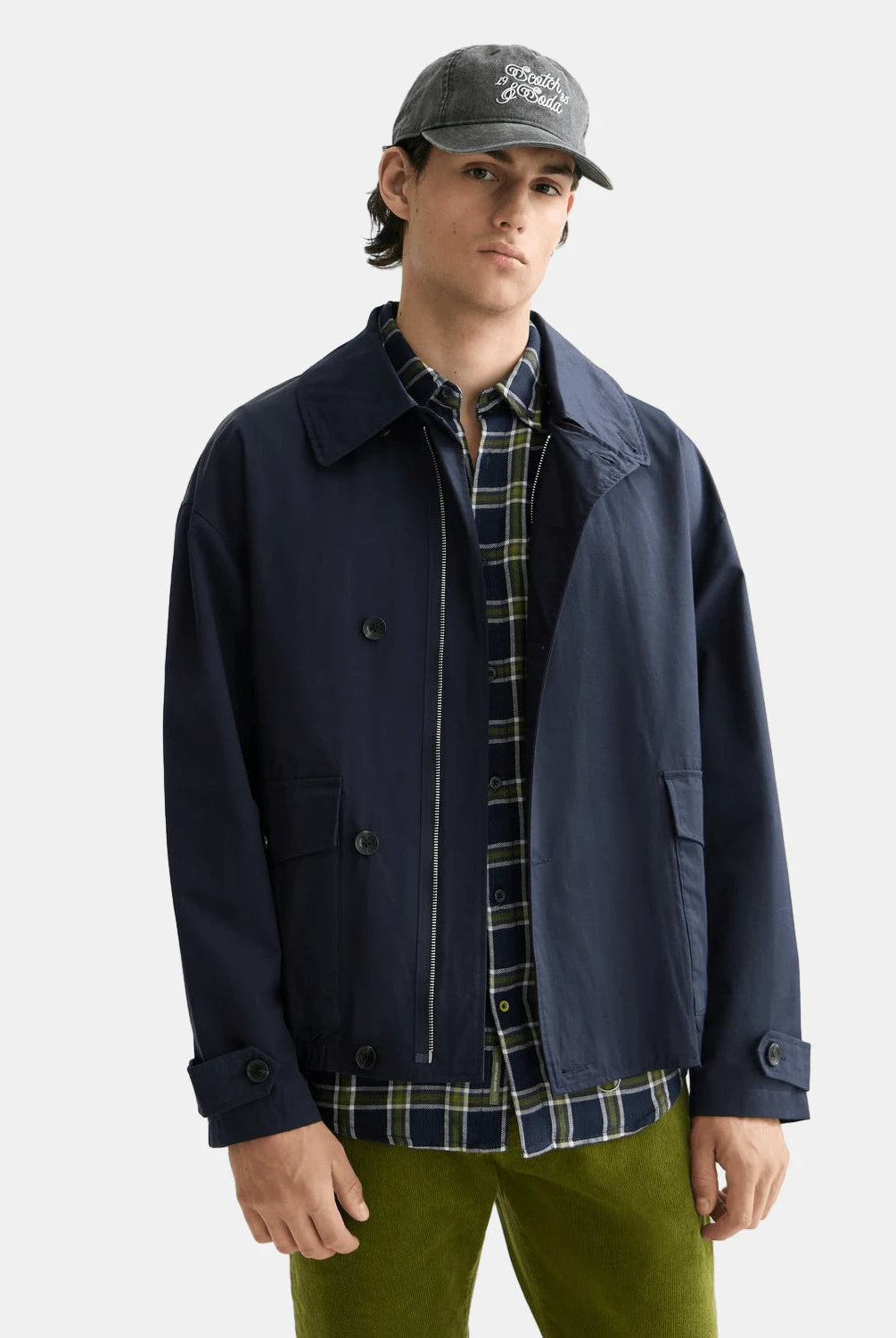 Short Trench Coat Front Close-Up - Scotch & Soda