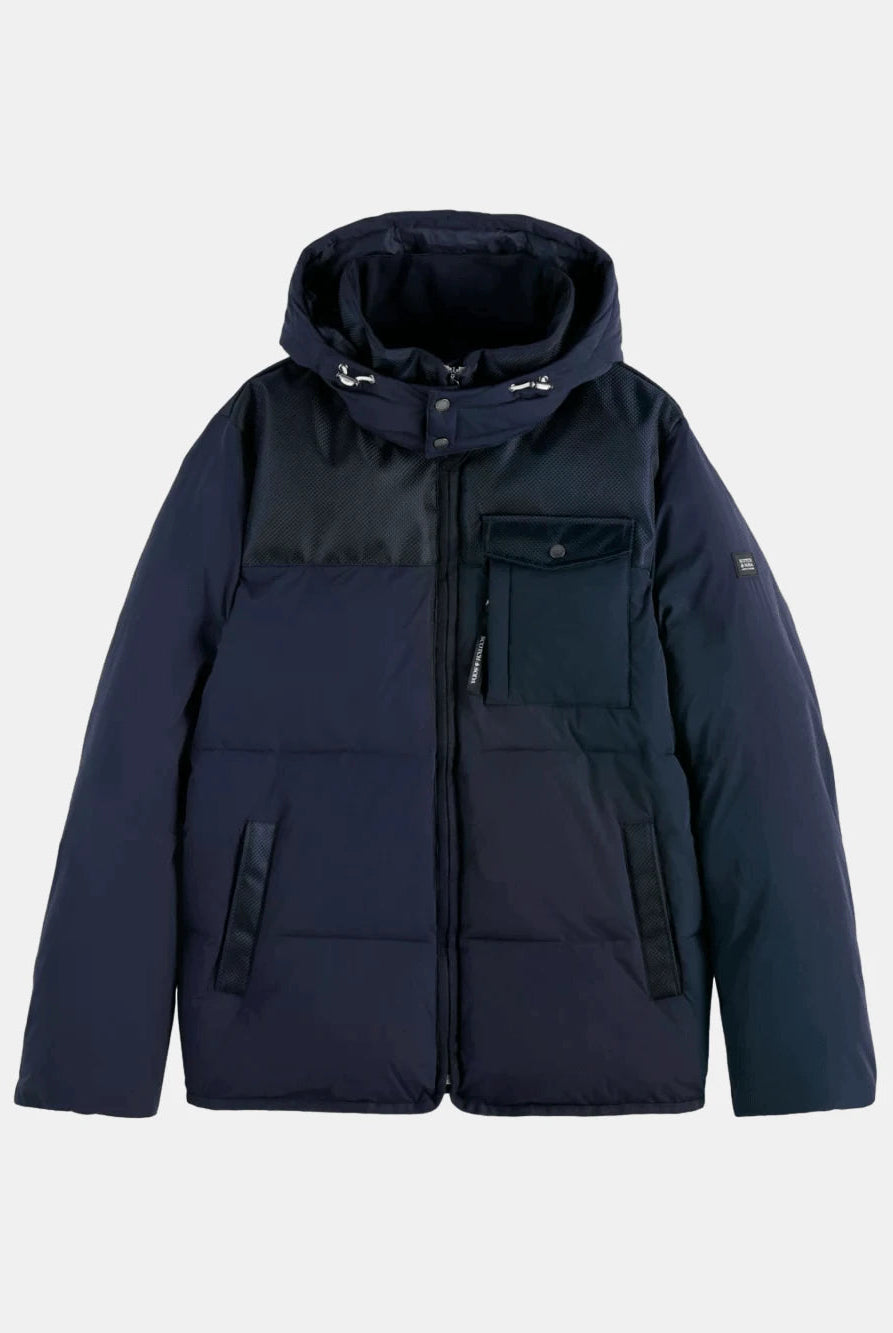 hooded-puffer-jacket front view by Scotch & Soda
