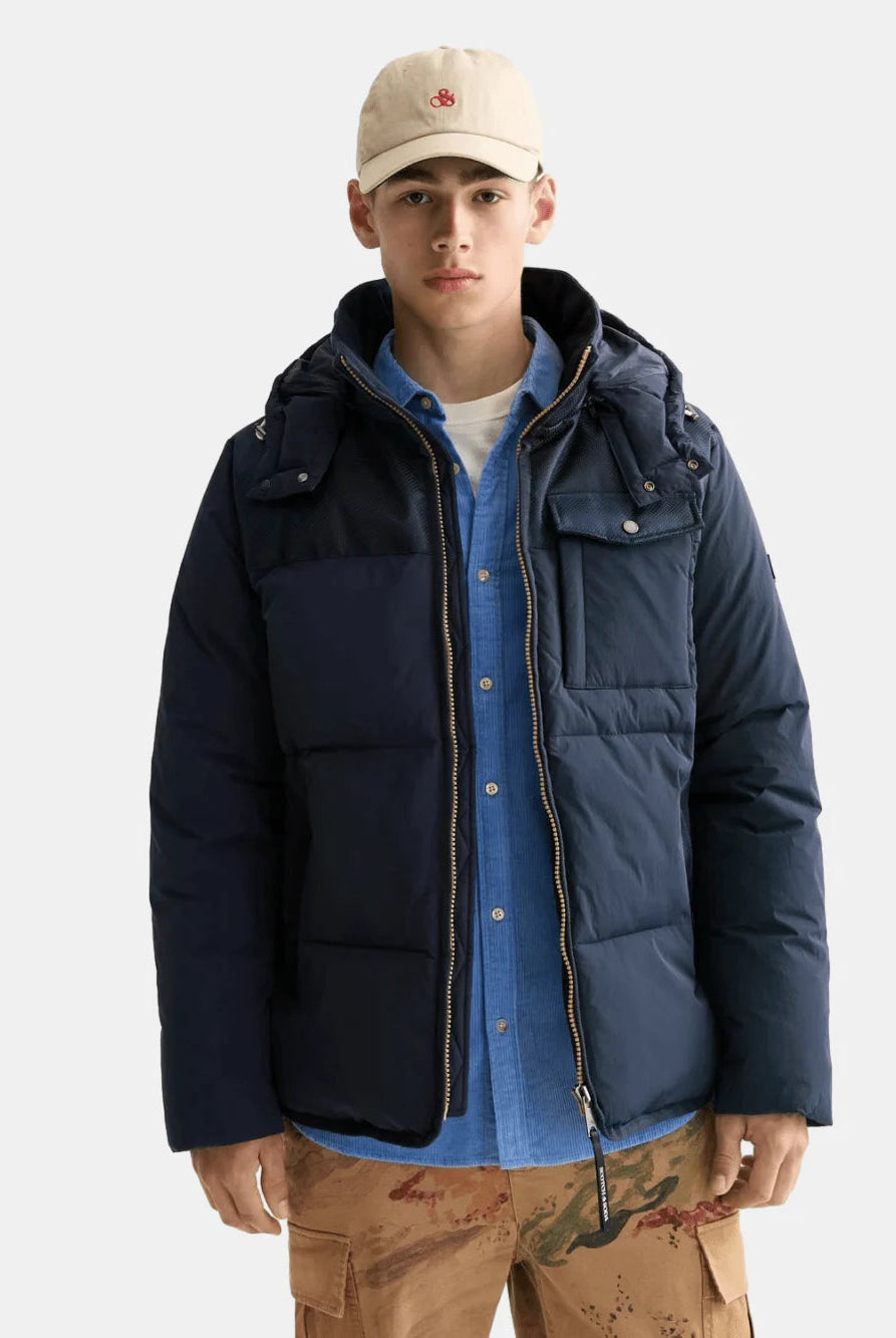 hooded-puffer-jacket front view by Scotch & Soda