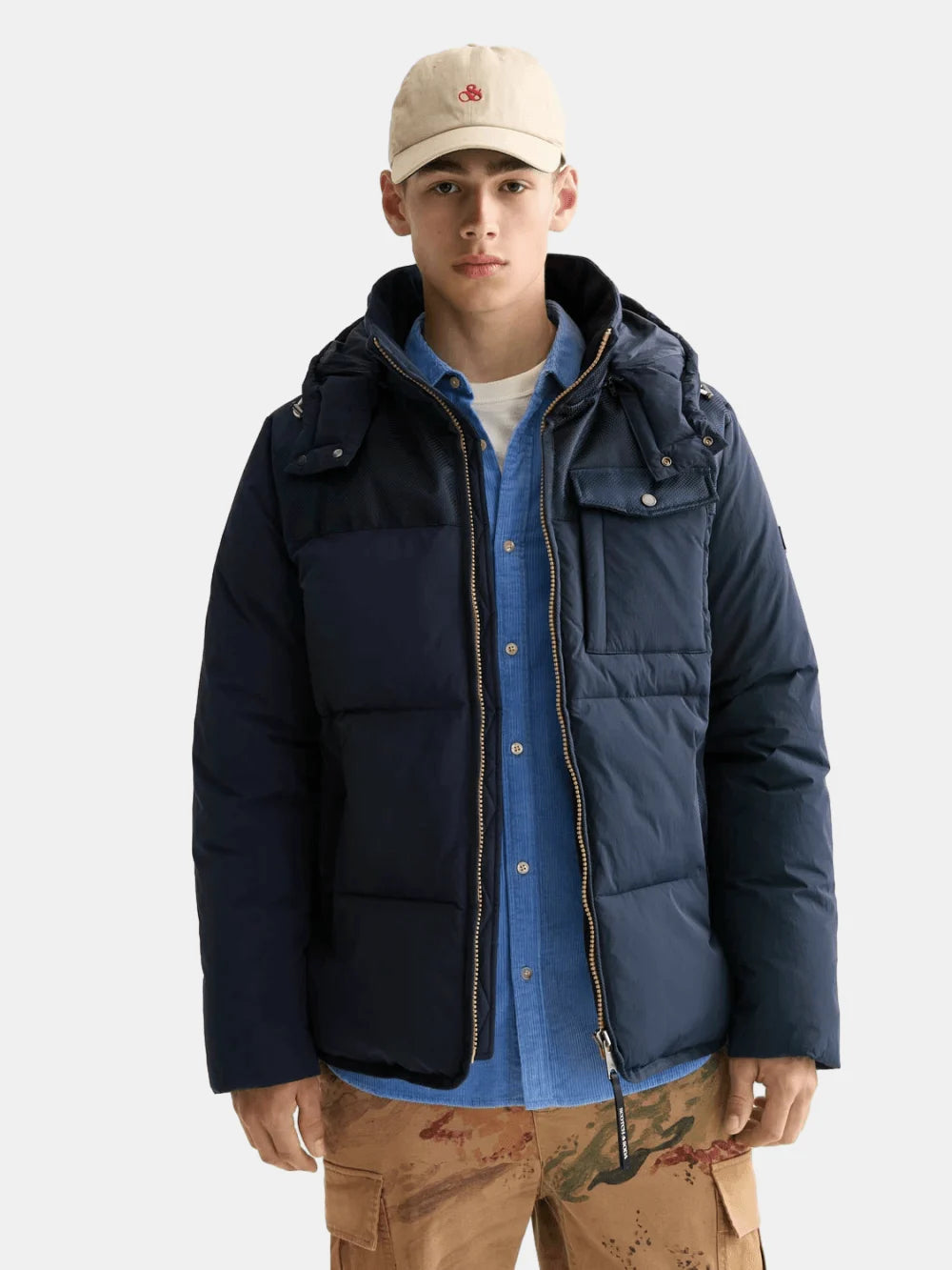 hooded-puffer-jacket front view by Scotch & Soda