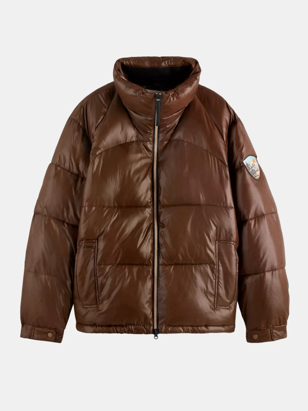 lacquer-puffer-jacket front view by Scotch & Soda