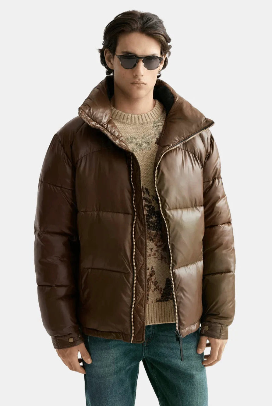 lacquer-puffer-jacket front view by Scotch & Soda