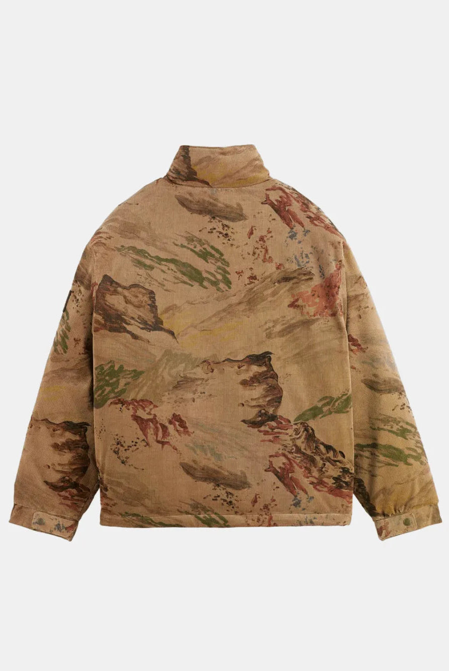 Mountain Print Corduroy Puffer back view showing fit and finish by Scotch & Soda