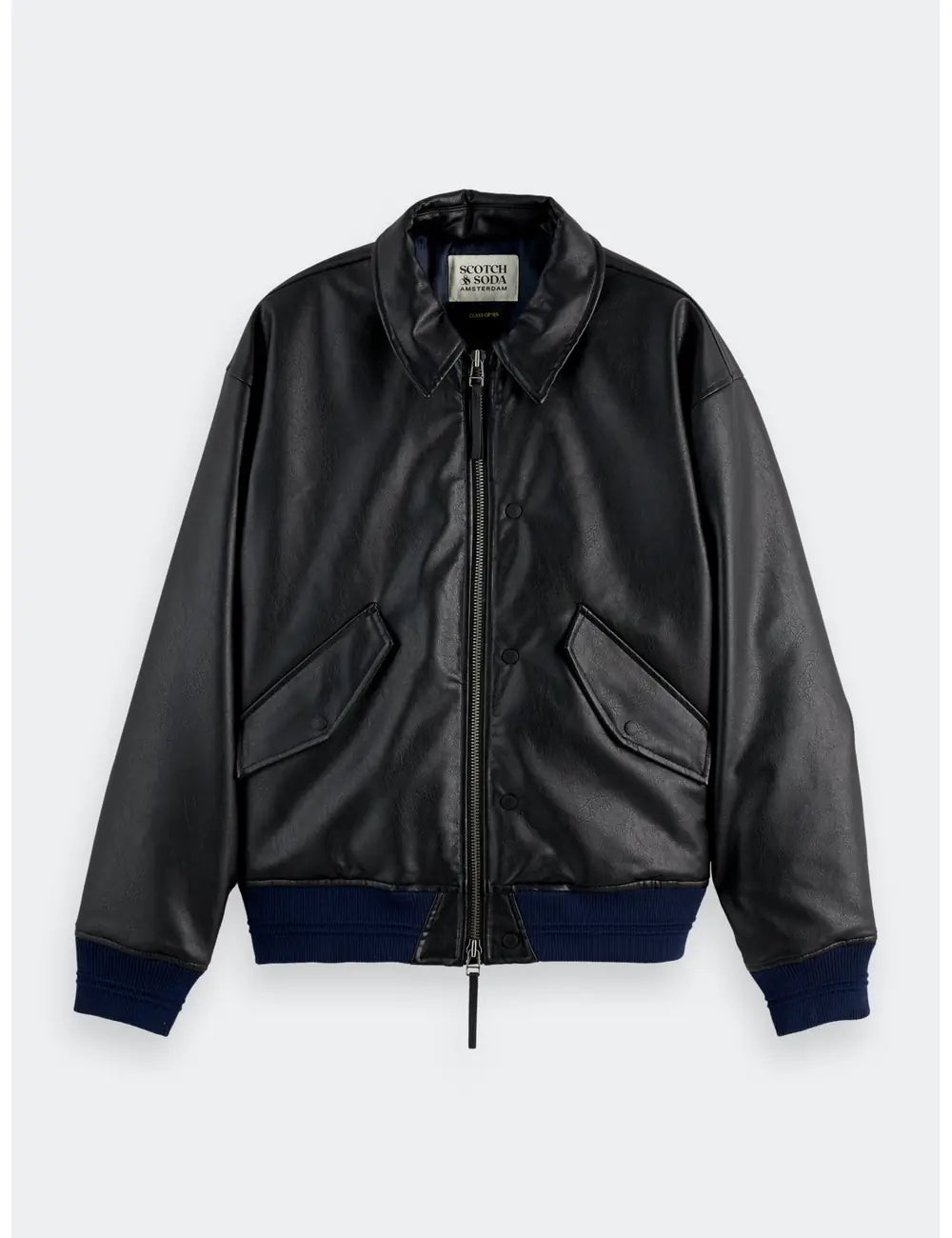 Faux Leather Puffer front view showing fit and finish by Scotch & Soda