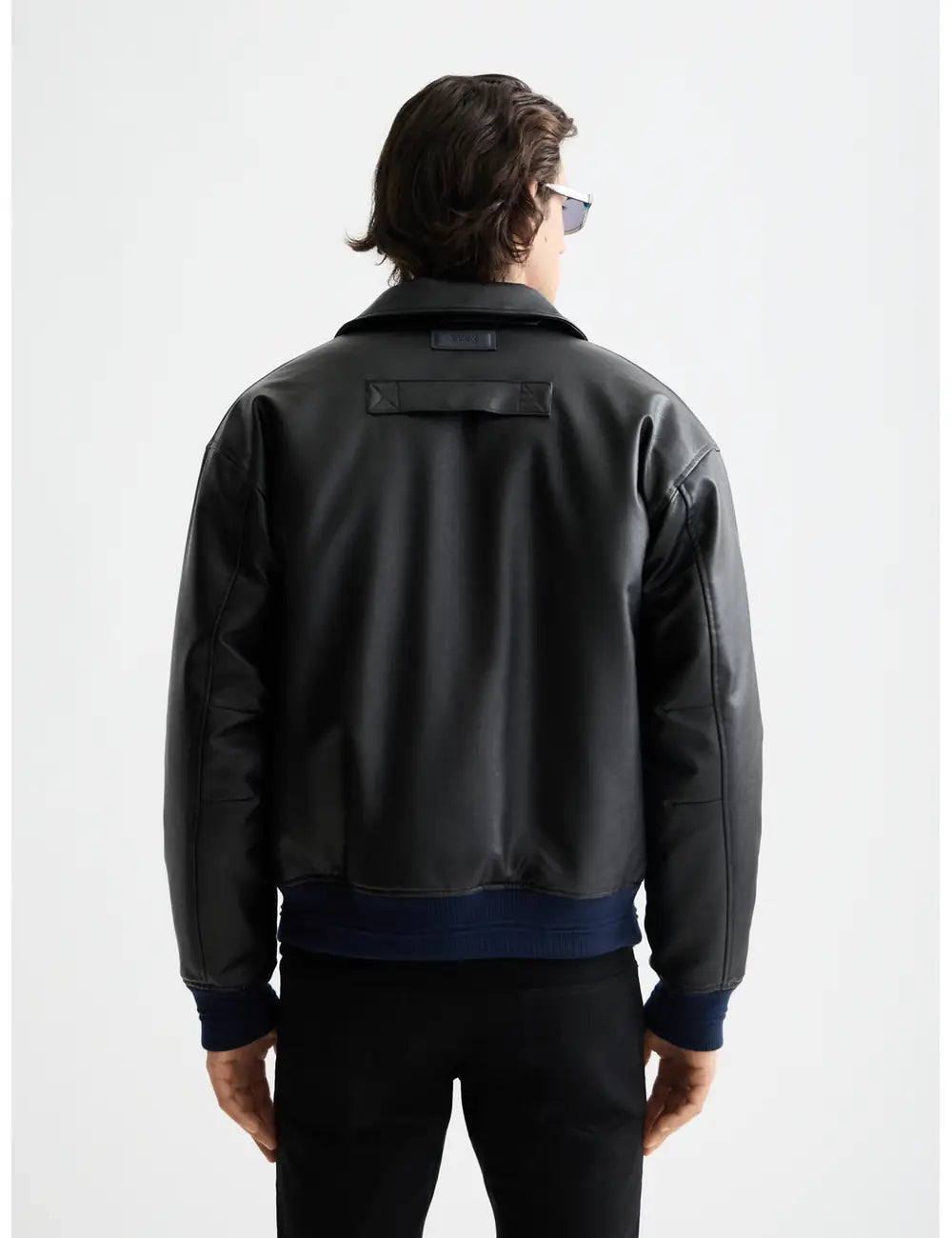 Faux Leather Puffer back view showing fit and finish by Scotch & Soda