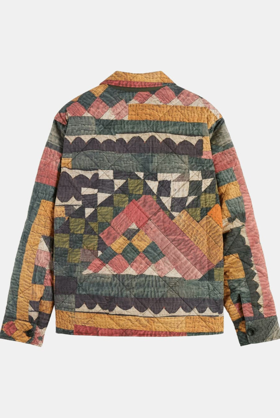 patchwork-mountain-print-overshirt back view by Scotch & Soda