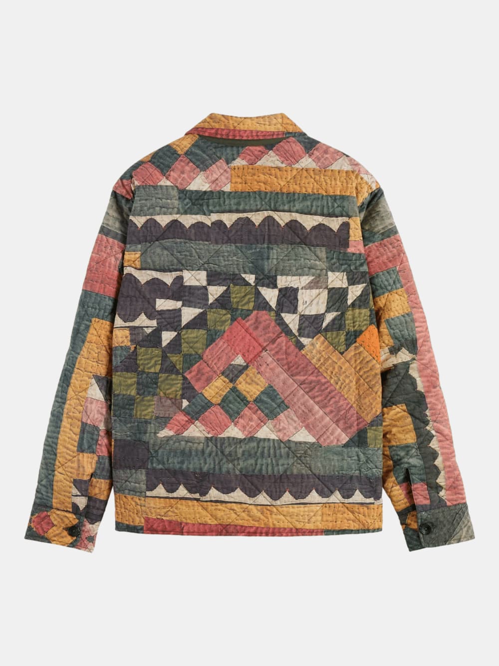 patchwork-mountain-print-overshirt back view by Scotch & Soda