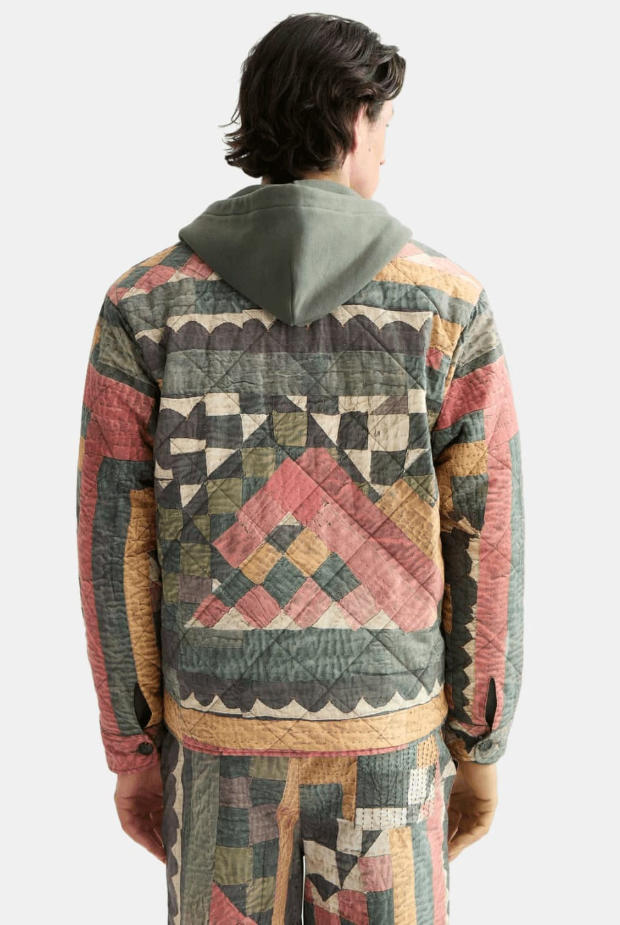 patchwork-mountain-print-overshirt back view by Scotch & Soda