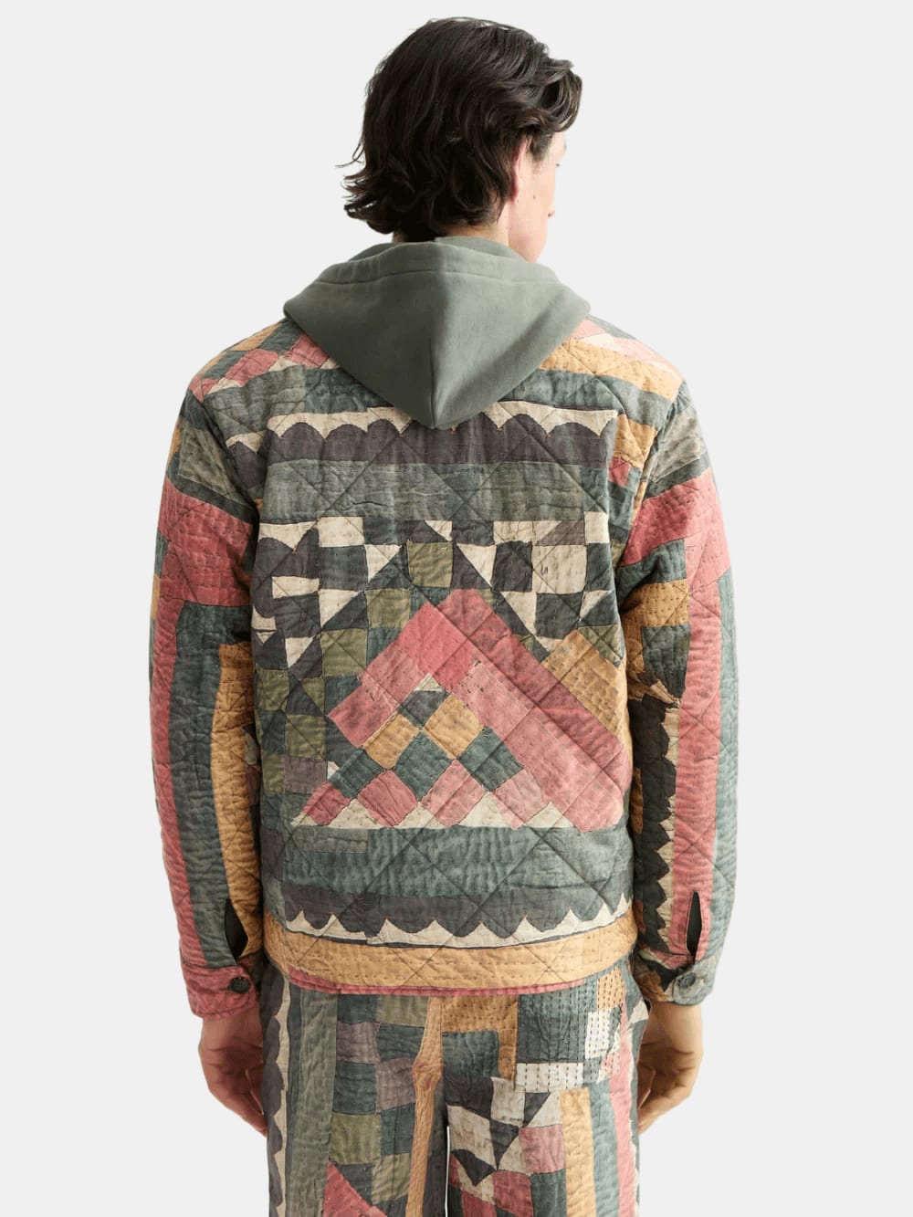 patchwork-mountain-print-overshirt back view by Scotch & Soda