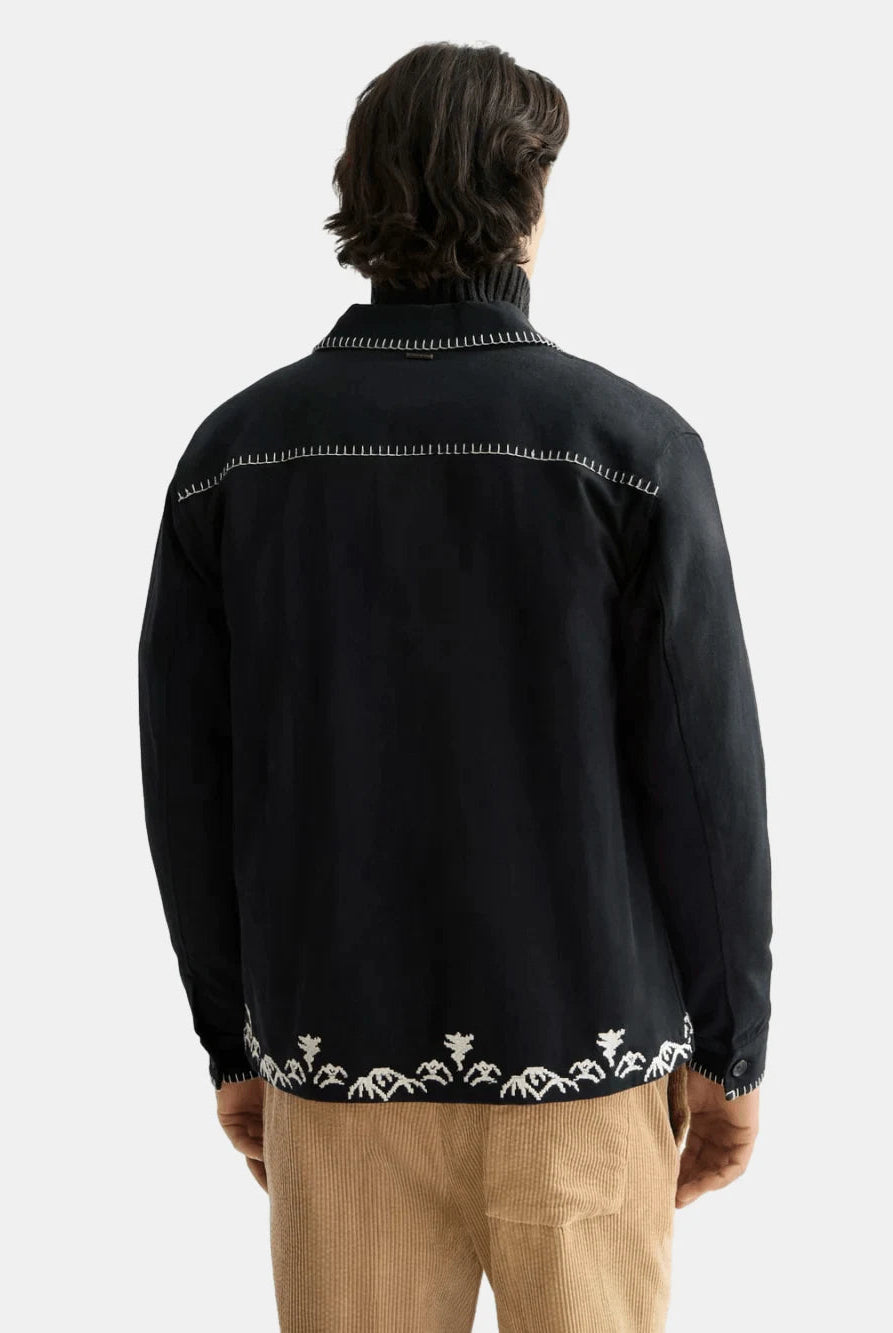 embroidered-cotton-blend-worker-jacket back view by Scotch & Soda