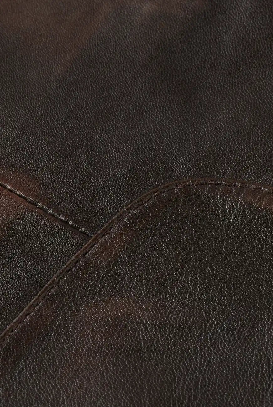 Vintage Leather Blazer Dark detail view by Scotch & Soda