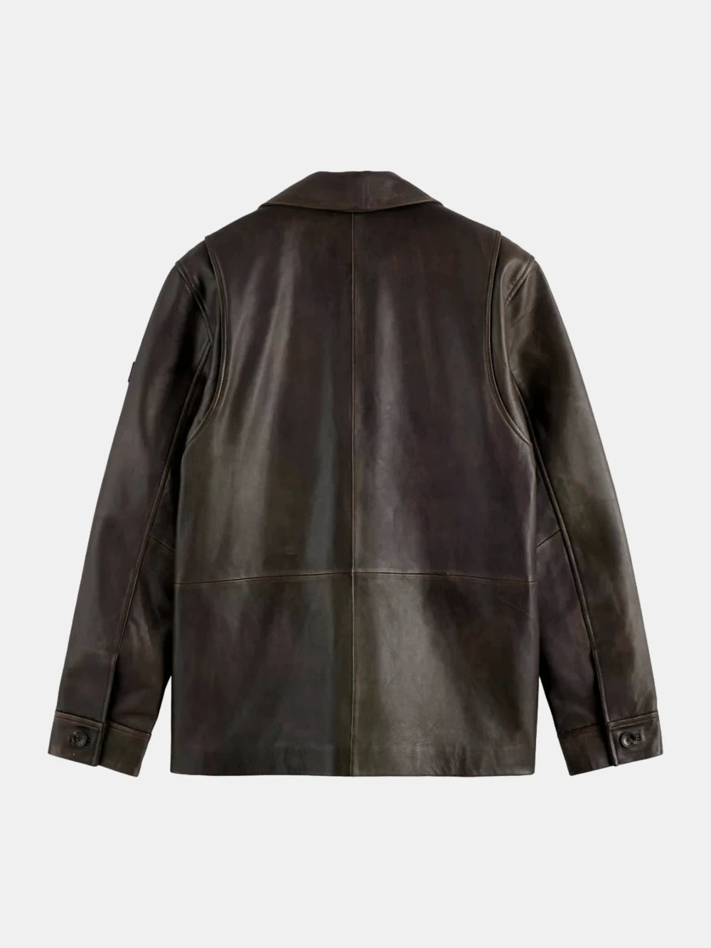 vintage-leather-blazer back view by Scotch & Soda