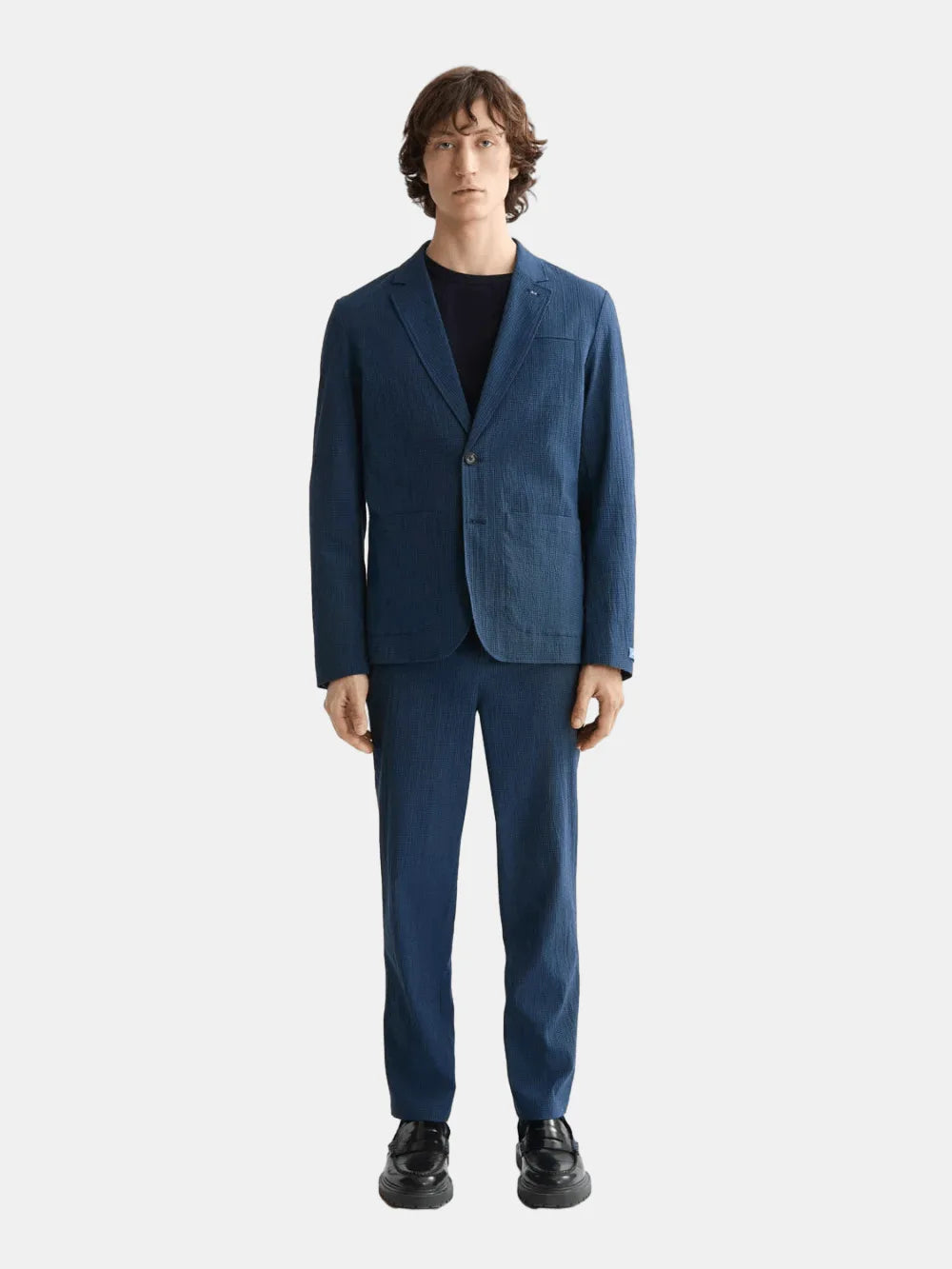 Regular-fit unconstructed cotton-blend seersucker blazer - Scotch & Soda