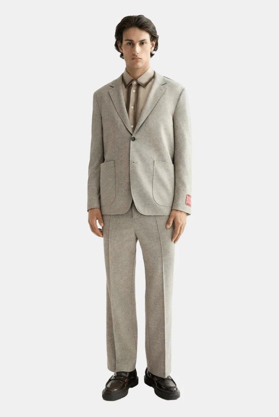 Unconstructed Melange Jersey Relaxed Fit Blazer - Scotch & Soda
