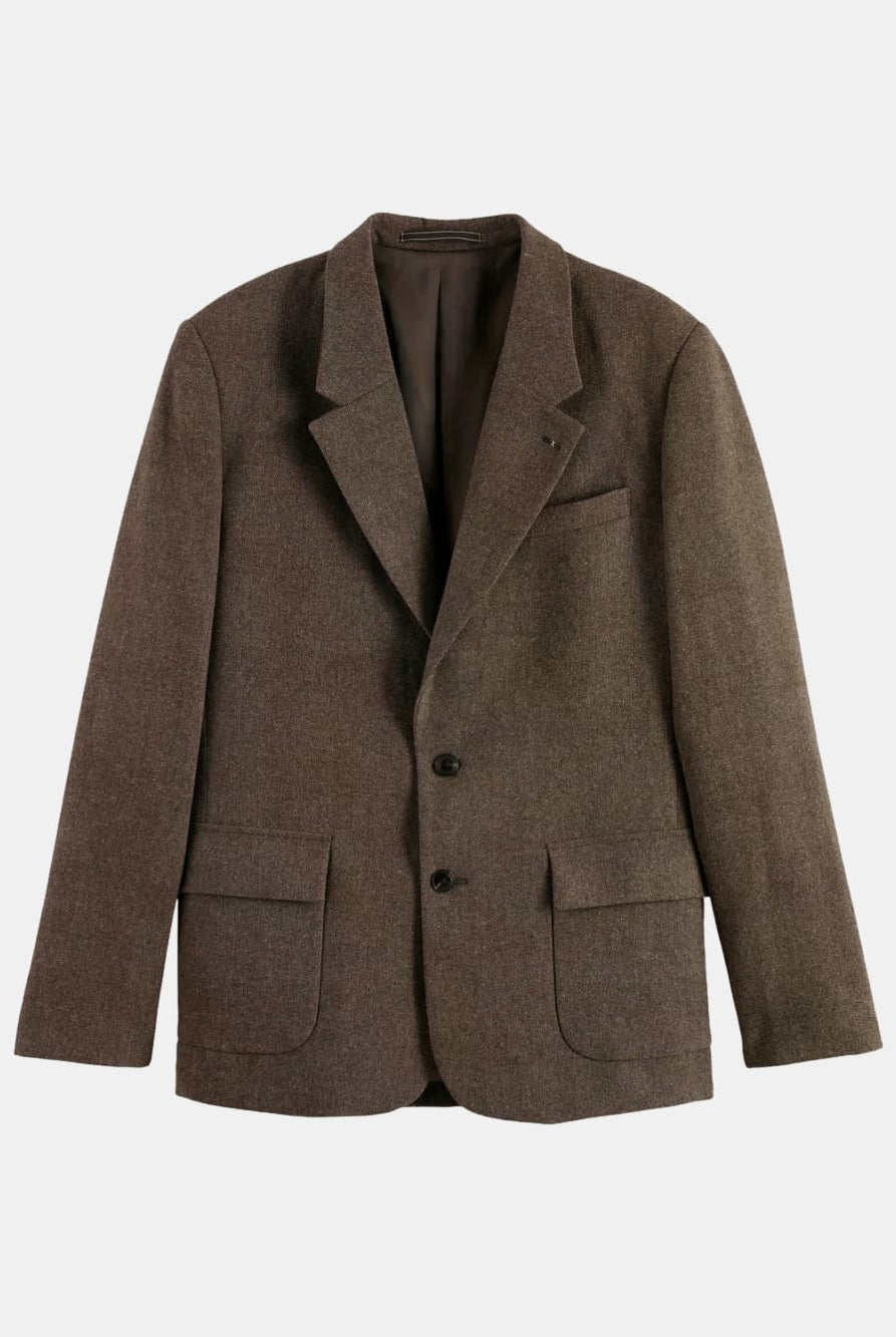 yarn-dyed-wool-blend-relaxed-fit-blazer front view by Scotch & Soda