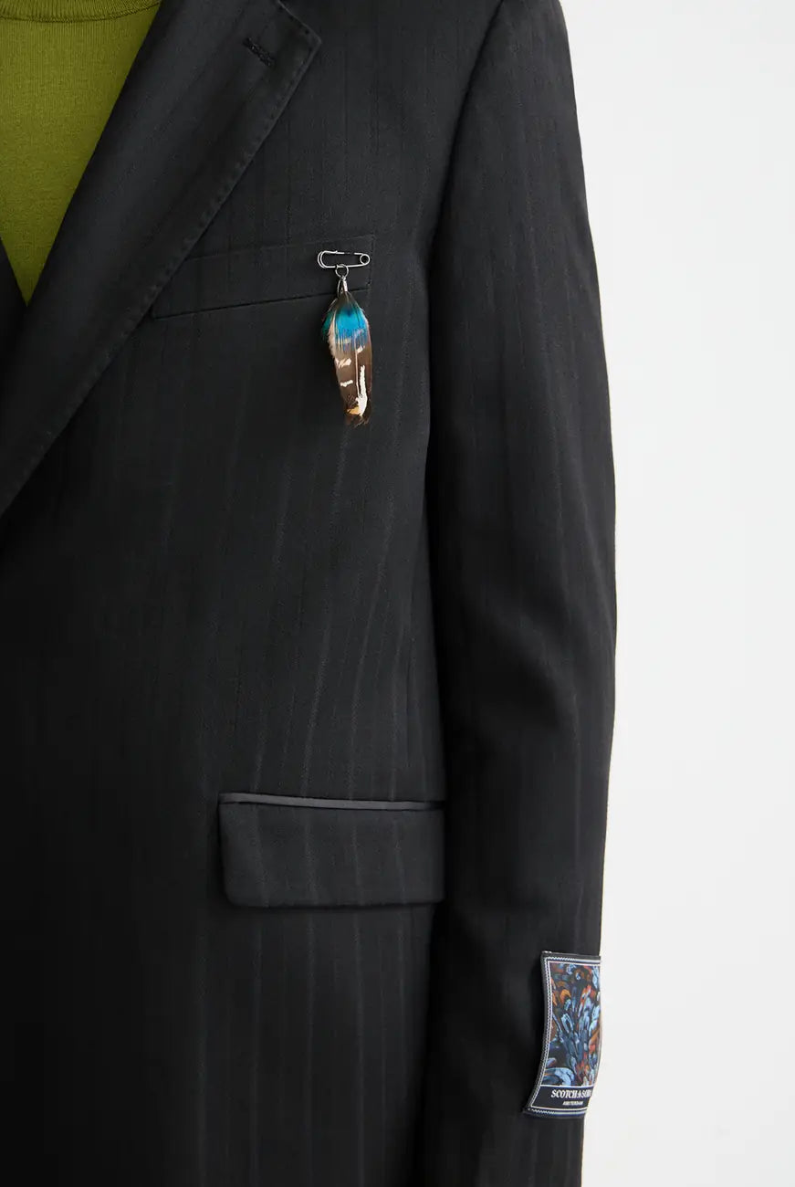 Festive Double Breasted detail shot showing fabric and craftsmanship by Scotch & Soda