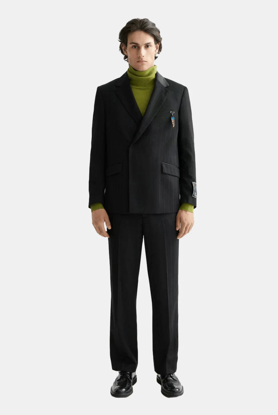 Festive Double-Breasted Structured Stripe Relaxed Fit Blazer - Scotch & Soda