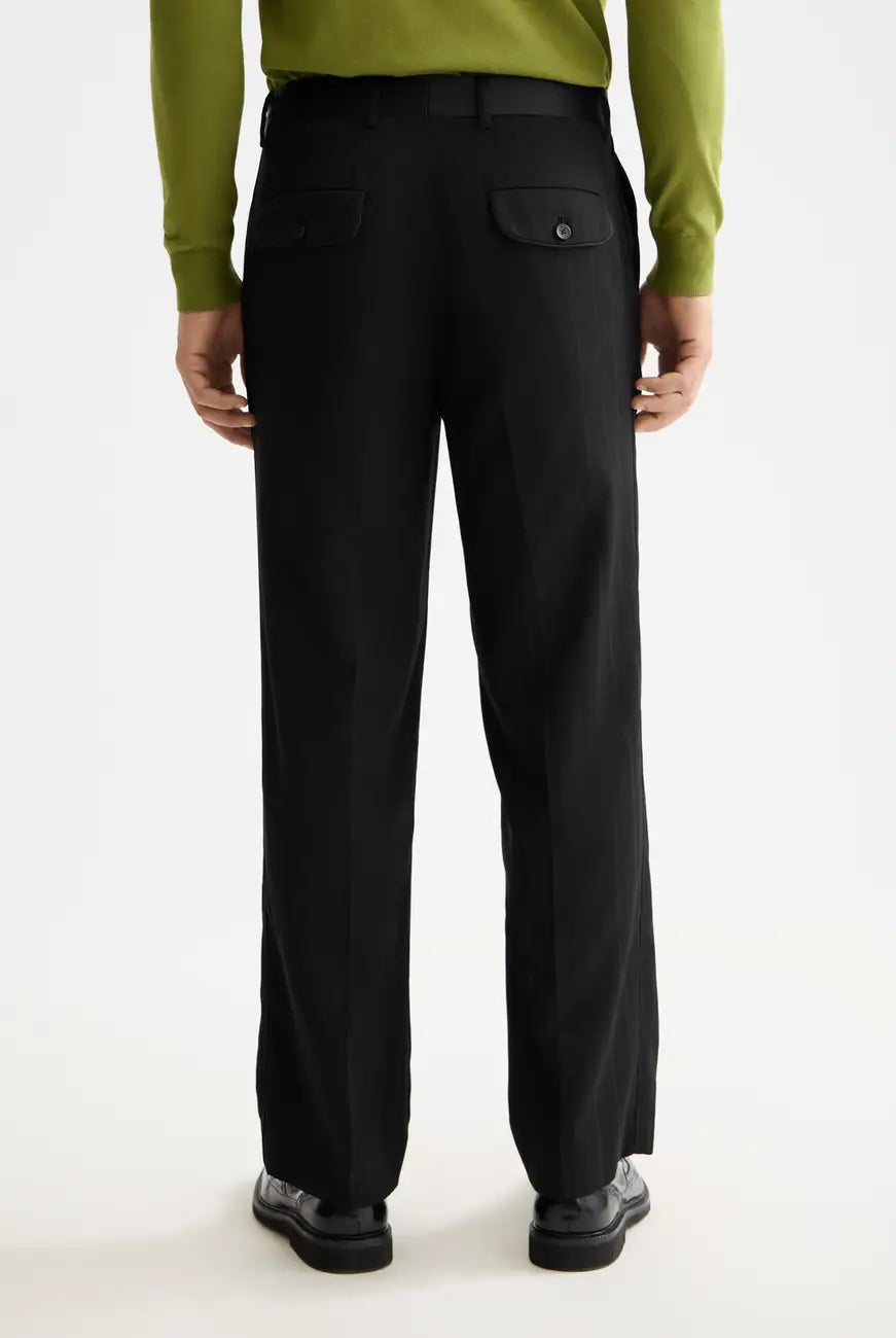 Stripe Chino Pants detail shot showing fabric and craftsmanship by Scotch & Soda