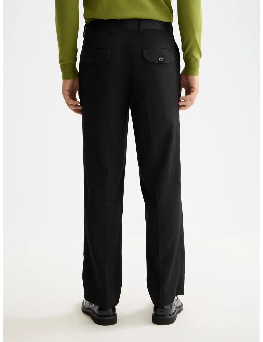 Stripe Chino Pants detail shot showing fabric and craftsmanship by Scotch & Soda