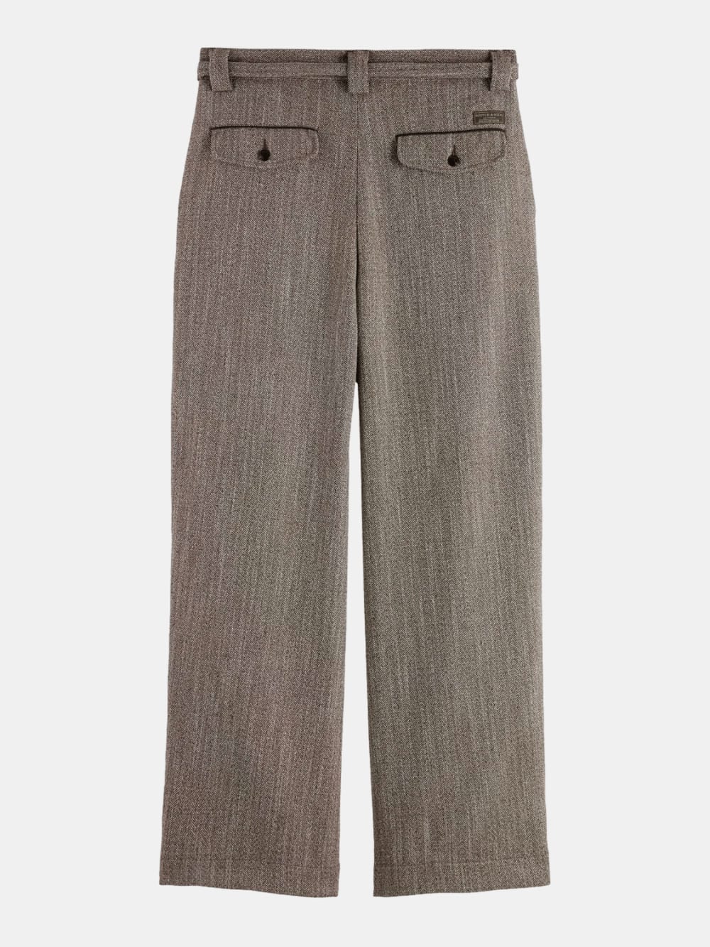 herringbone-yarn-dyed-pleated-baggy-fit-chino back view by Scotch & Soda