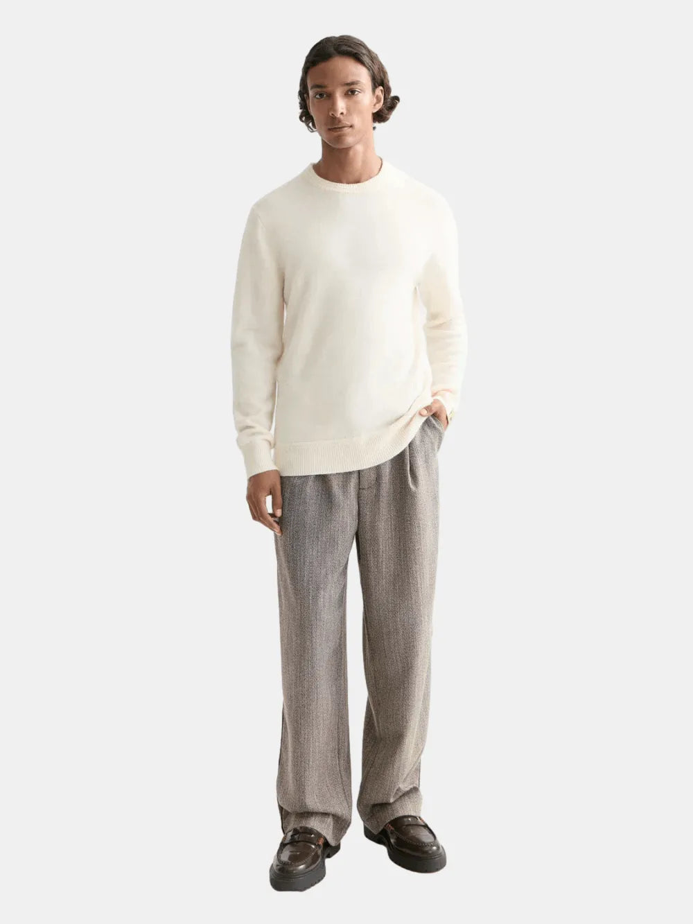 Herringbone Yarn-Dyed Pleated Baggy Fit Chino - Scotch & Soda