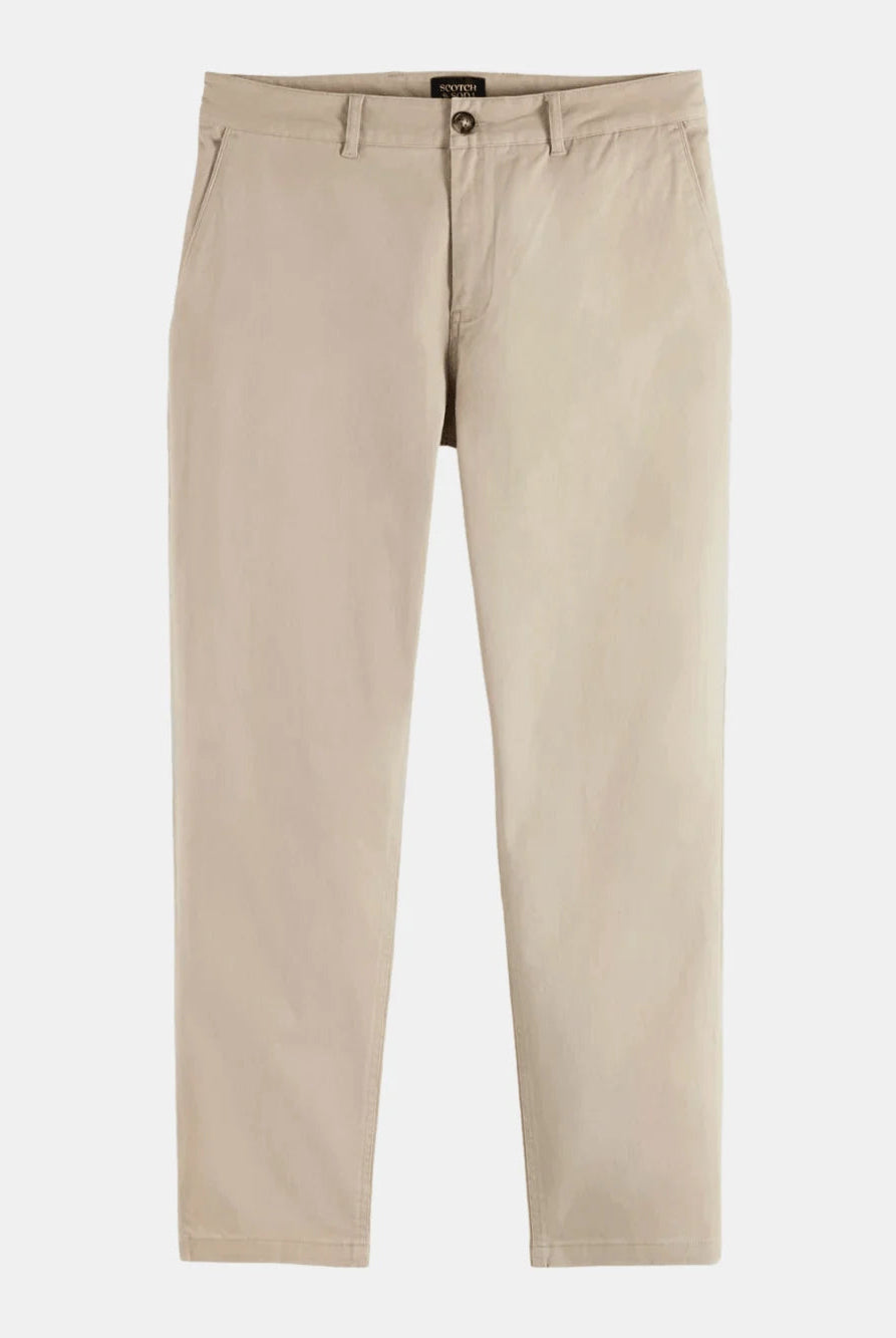 seasonal-core-drift-washed-cotton-blend-chino front view by Scotch & Soda