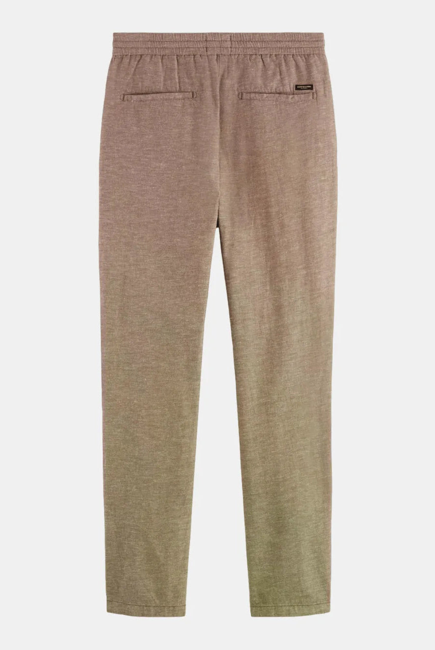 seasonal-core-warren-straight-fit-cotton-linen-jogger detail view by Scotch & Soda