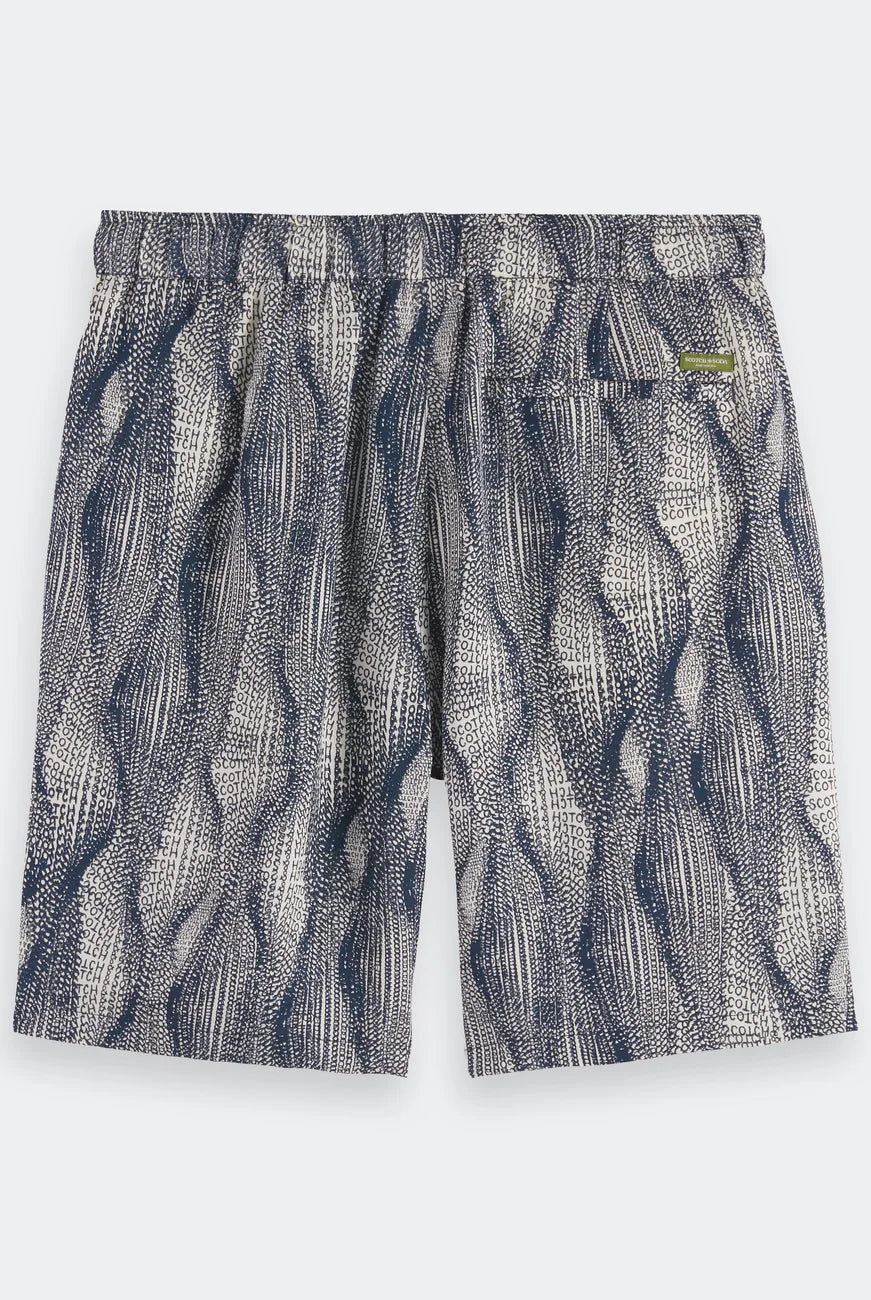 Printed Tencel Shorts flat lay back view by Scotch & Soda