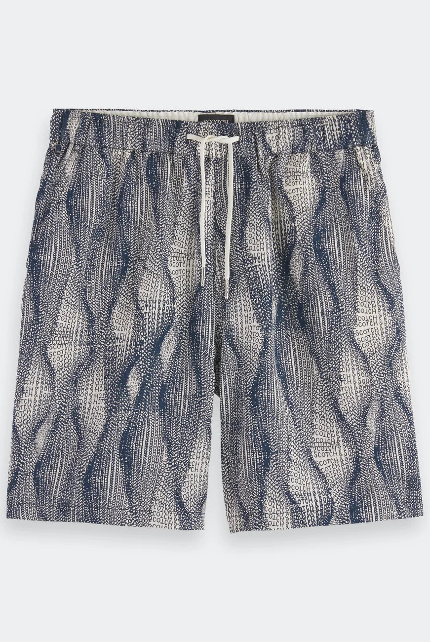 Printed Tencel Shorts flat lay front view by Scotch & Soda