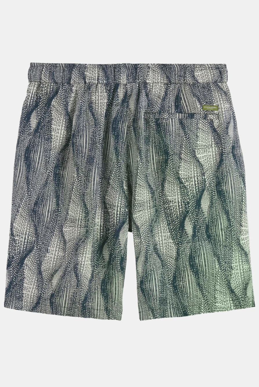 printed-tencel-regular-fit-bermuda-short back view by Scotch & Soda